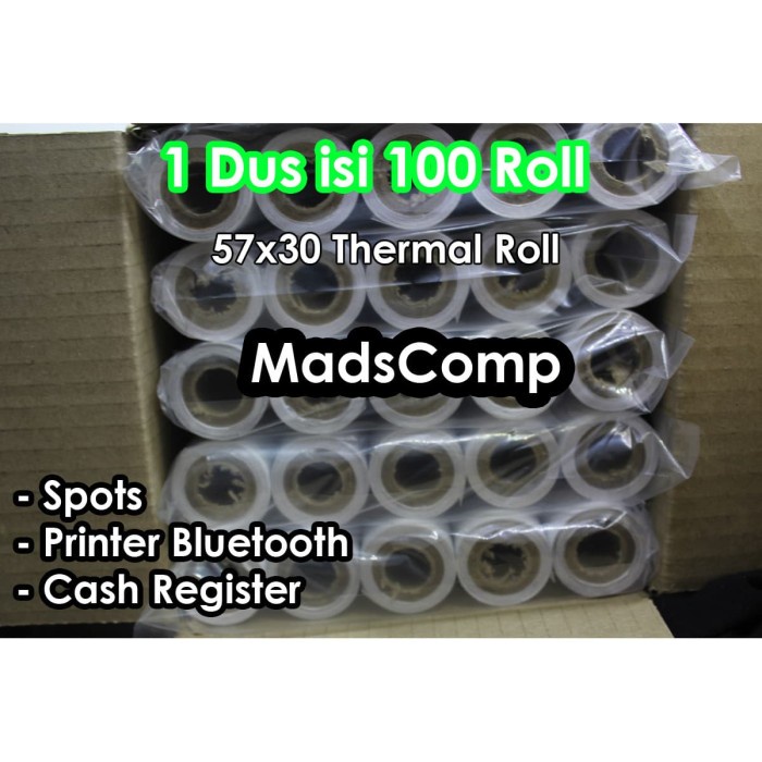 

(BISA COD) 1 Dus Thermal 57x30 EDC Printer Bluetooth Spots Mesin Kasir