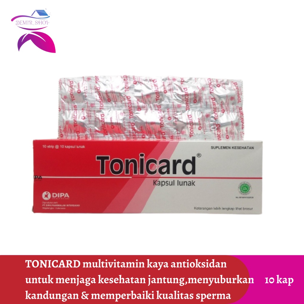 Tonicard Strip @10 Kapsul / Suplemen Kesehatan Jantung Menyuburkan Kandungan dan Sperma / Suplemen Program Hamil