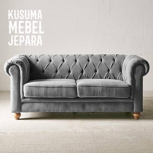Kursi Sofa Santai Cafe Retro Shabby Kayu Jati 2 Seater - Kode 172B