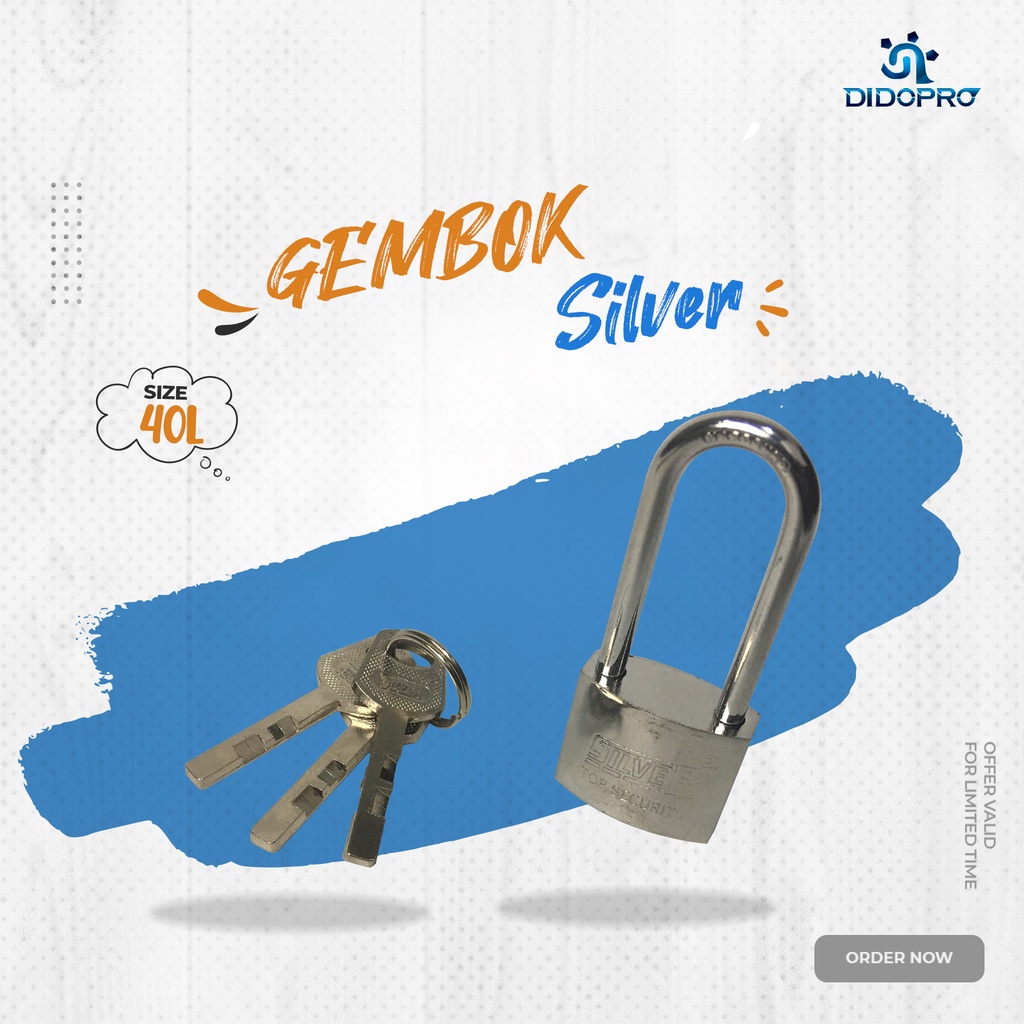 Gembok / Gembok Pintu Pagar Rumah Gembok Padlock Leher Panjang 40mm