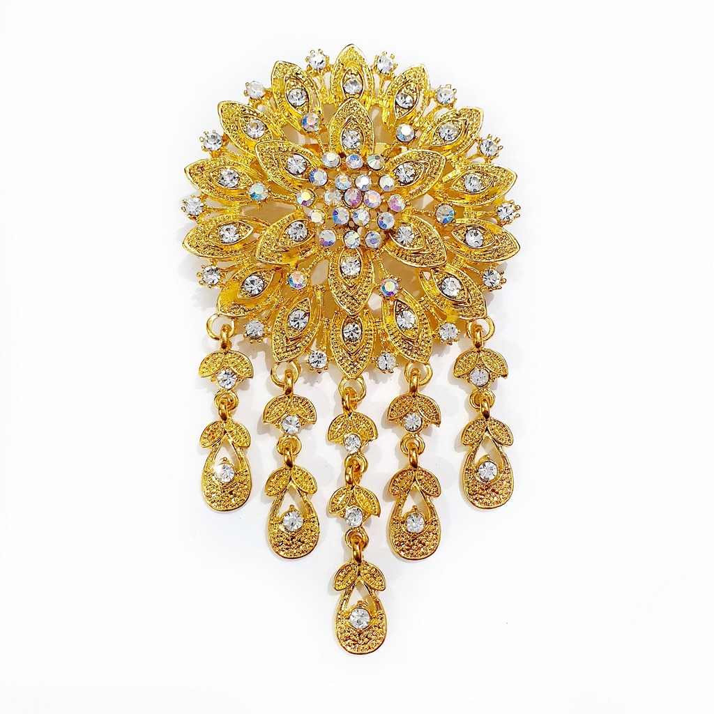 Bros Kebaya Susun Jumbo Flowie/Bros Penganten Bros Manten/Bros Besar/Bros Rumbai-Gold