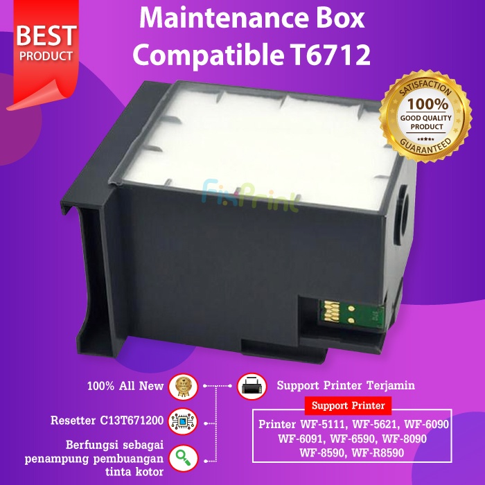 Epson T6712 PXMB4 C13T6712 Original Maintenance Box Printer Workforce WF-6091 WF-5111 WF-5621