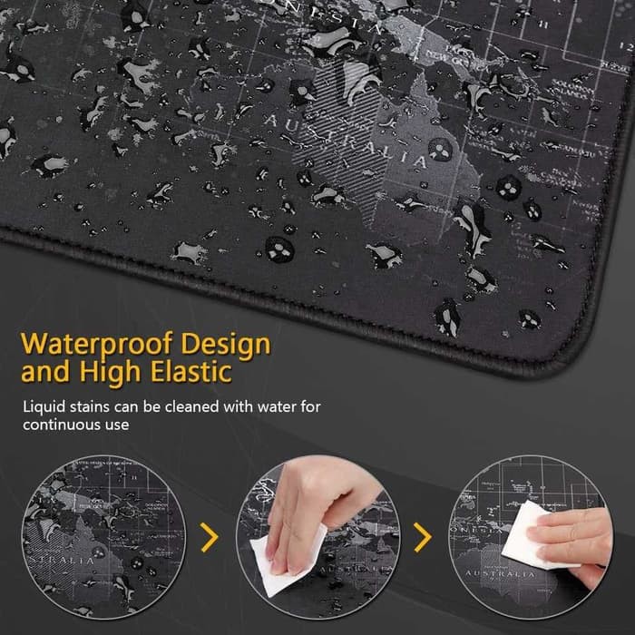 Mouse Pad Gaming Desk Mat Peta Dunia Waterproof - Mousepad Keyboard