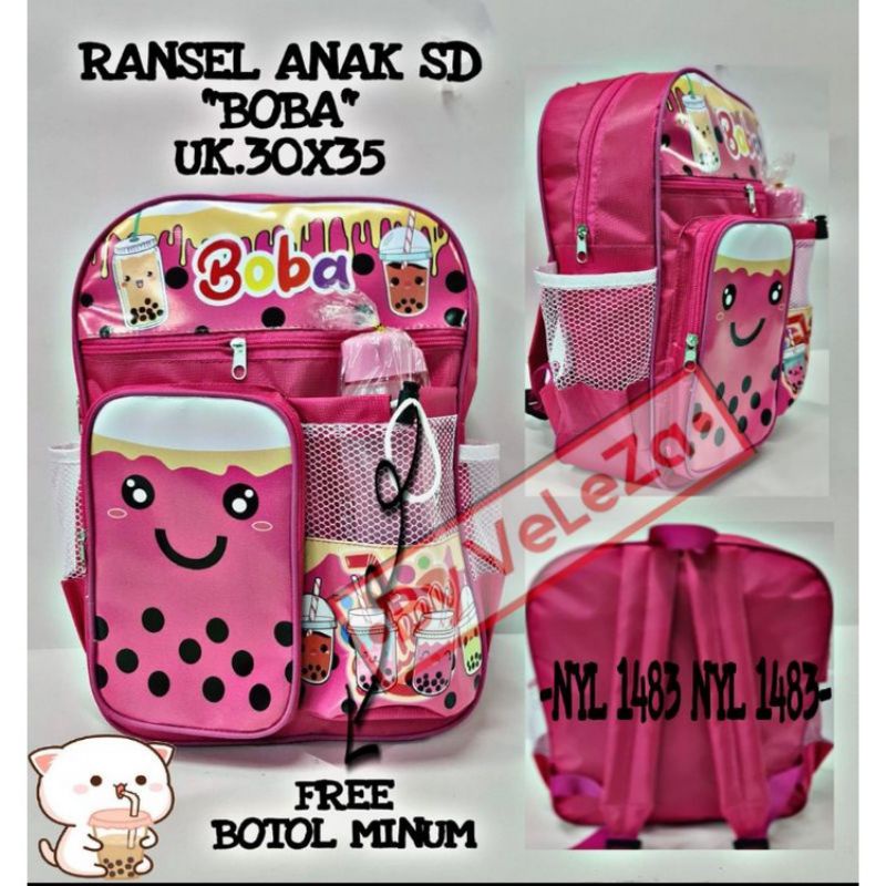 Tas boba tas ransel anak karakter boba gratis botol minum - tas ransel anak