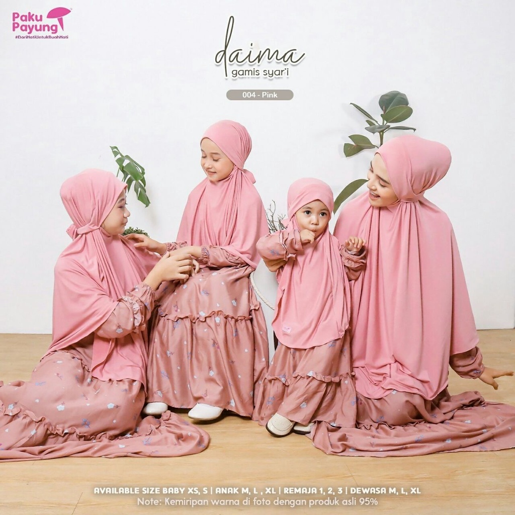 Gamis Ibu Dan Anak Perempuan Usia 5-9th Daima Series By Paku Payung