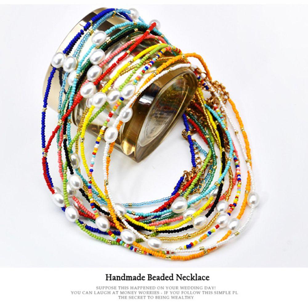 Aksesoris Dekorasi Choker Nanas Multicolor Millet Bead Bohemian