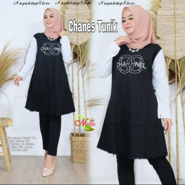 TUNIK JEANS/ATASAN MUSLIM WANITA KEKINIAN