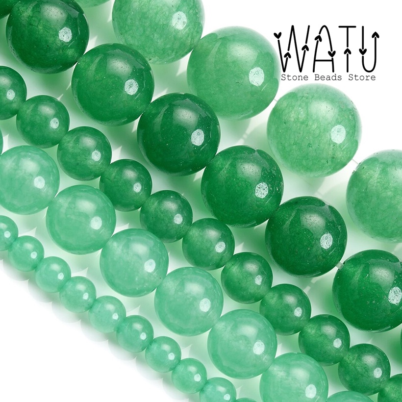 Manik Batu Alam Hijau Giok Green Aventurine Stone Beads
