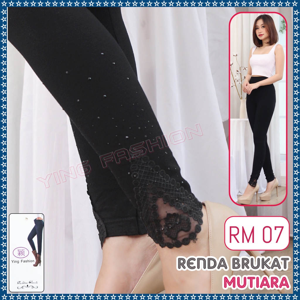 Legging Renda Mutiara wanita RM07 / legging renda kaki - legging import wanita