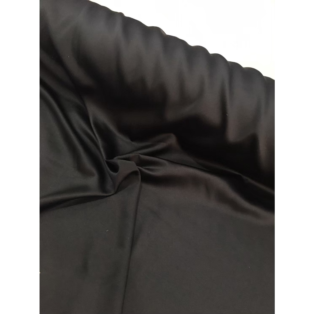 Kain Satin Velvet Premium Warna Hitam Black Bahan Seragaman Bahan Furing Bisa untuk Background Backdrop Foto Produk