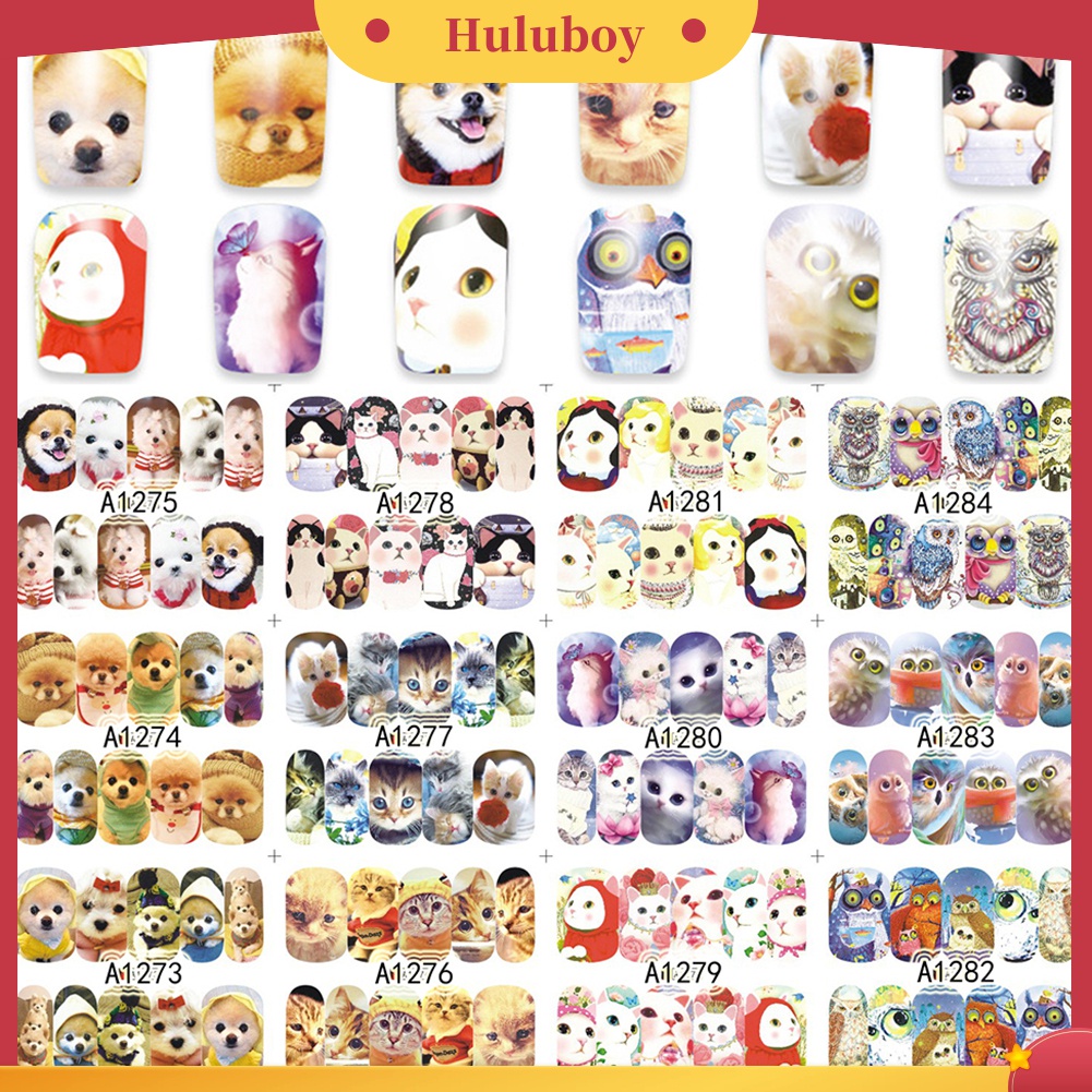 Huluboy Huluboy♡ 1 Lembar Stiker Kuku Transfer Air Motif Bunga / Dream Catcher Untuk Dekorasi Manicure DIY