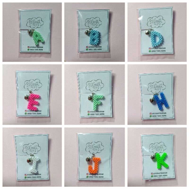 GANTUNGAN KUNCI HURUF | MANIK-MANIK | GANCI | KEYCHAIN