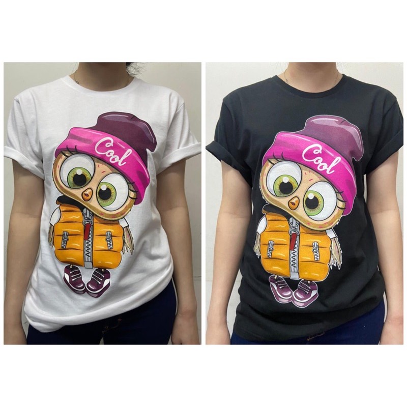 kaos katun / kaos katun wanita / winter owl