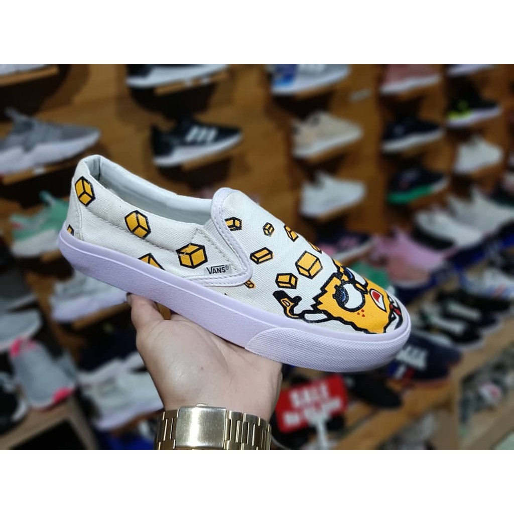 SEPATU VANS UNIK MOTIF SPONGEBOB LUCU KUNING KADO TERMURAH TERLARIS HITAM PUTIH SNAEKER TERLARIS