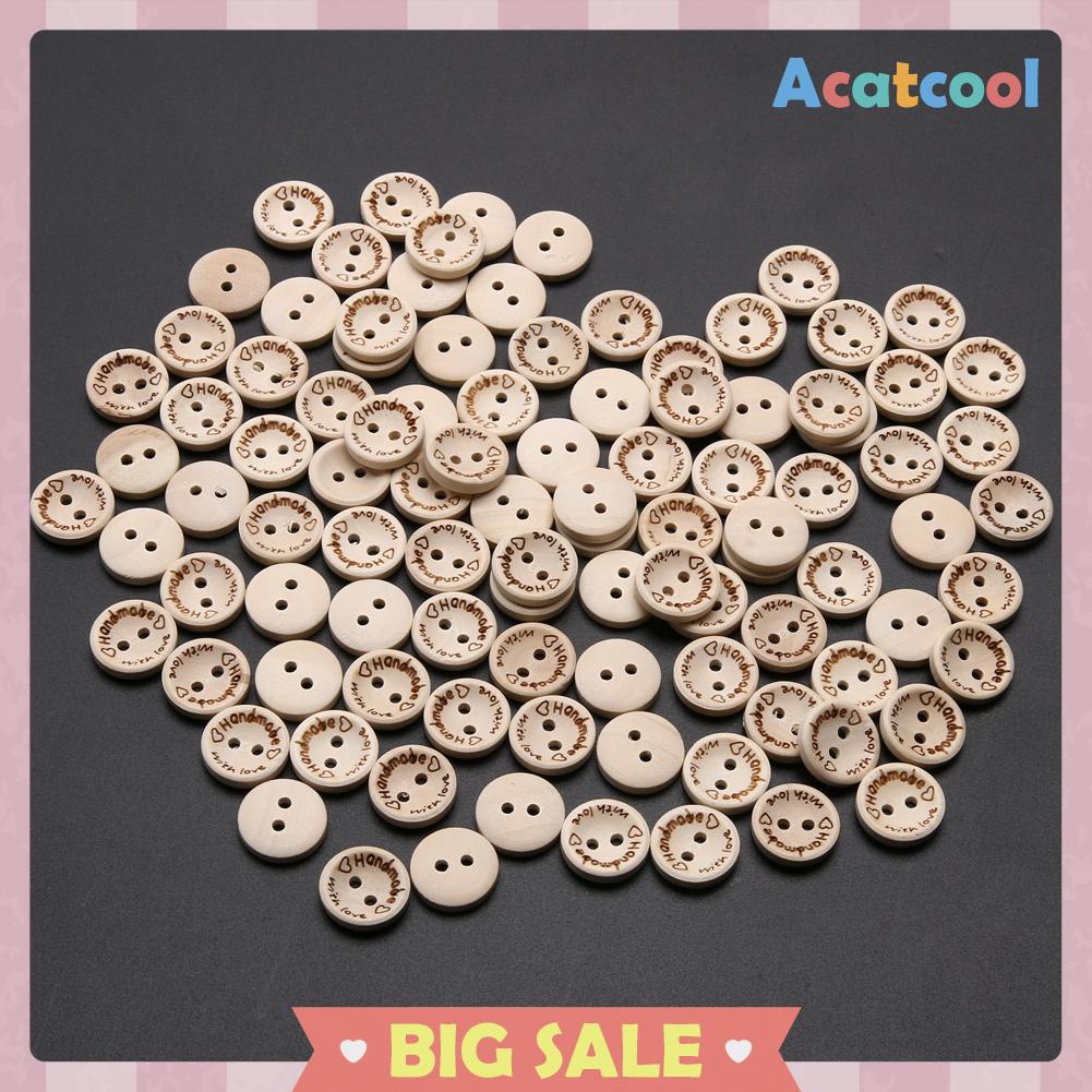 2016 Fashion (100 Pcs / Pak) Kancing Handmade Bentuk Hati Untuk Scrapbook