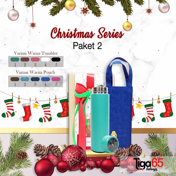 365 Paket Christmas Series Thermos + Pouch hampers goodies package