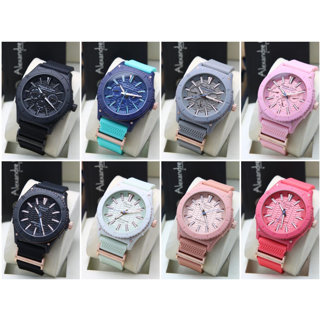 JAM TANGAN WANITA PRIA UNISEX ALEXANDRE CHRISTIE AC 6584 AC6584 GREEN OCEAN SPECIAL EDITION ORIGINAL