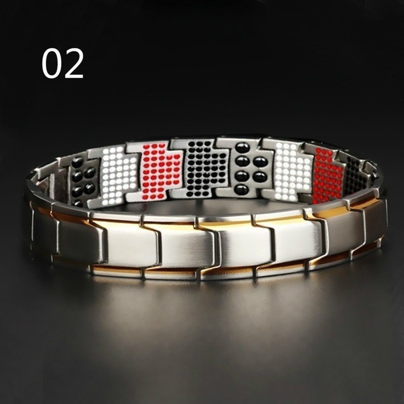 Gelang Magnet Removable Warna Gold Silver Untuk Pria
