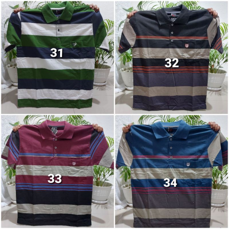 Kaos Salur 3XL Kaos Kerah Jumbo 3XL XXXL 3L - Kaos Big Size 3XL XXXL - Kaos Kerah Jumbo Garis - Kaos Wangki Dewasa