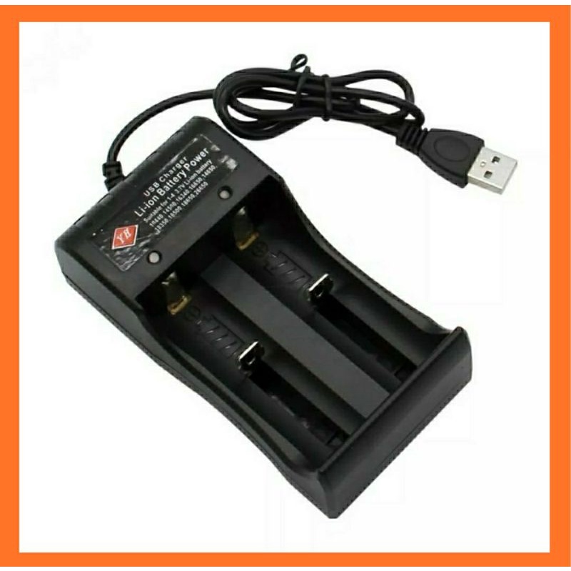 Charger Baterai Cas Batre Battery Universal 2 slot USB AA AAA 18650