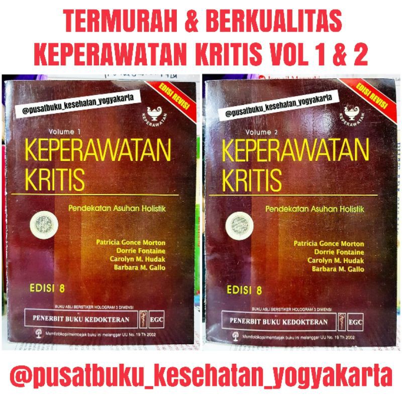 Jual Keperawatan Kritis Vol 1 And 2 Edisi 8 Carolyn M Hudak Shopee