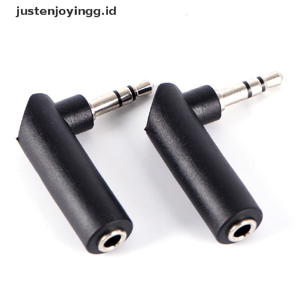 Adapter Extension Audio Stereo Male Ke Female Sudut Kanan 90 Derajat 3 Pole 3.5mm