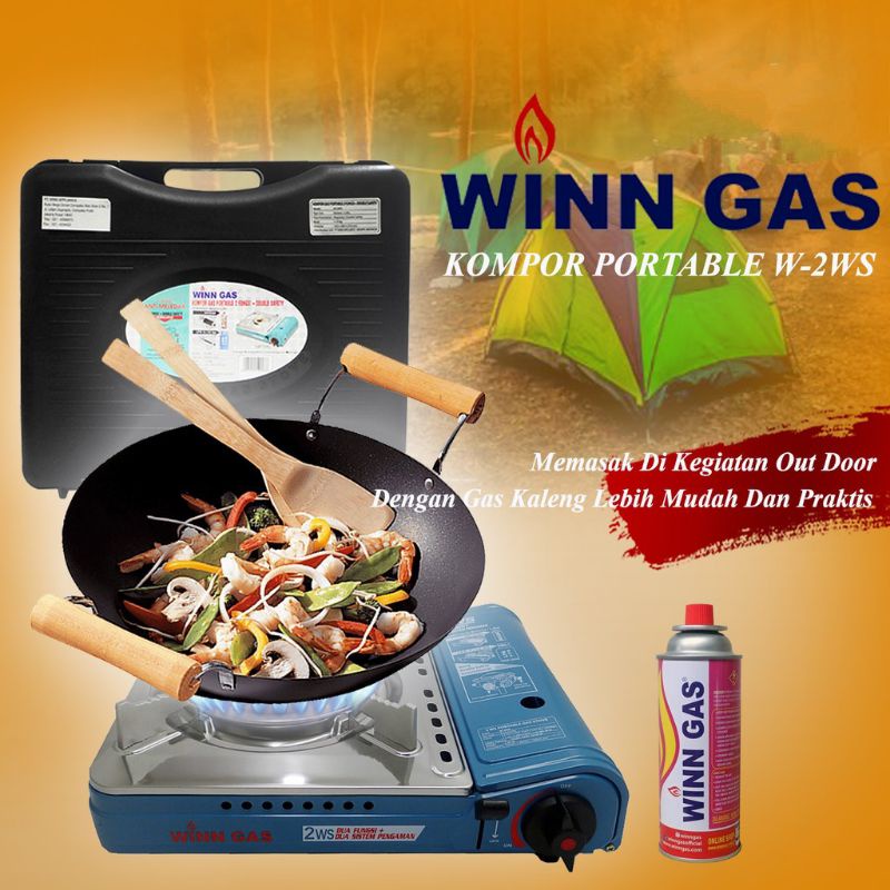 Winn Gas W 2WS Kompor Anti Meledak Kompor Gas Portable Dual Gas Double Safety