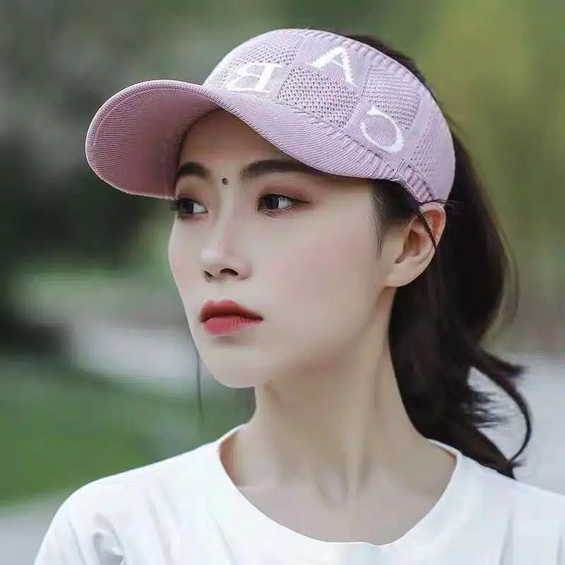 *ALIBABA1688*CODTopi Baseball Ponytail Topi Korea fashion Pria Wanita Rajut Baseball Visor Adjustabl