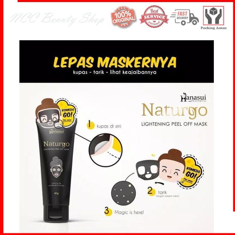 [TUBE] * NCC * Hanasui Naturgo - Masker Wajah Black - Kemasan Tube - Netto 60 gr