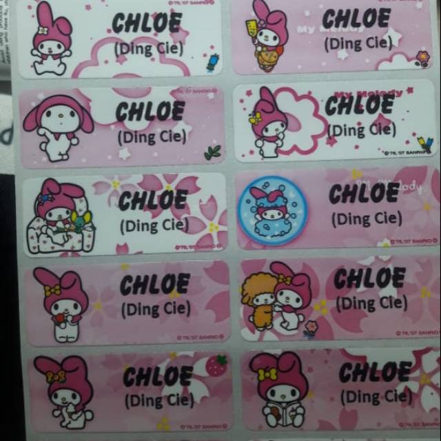 Stiker waterproof my melody