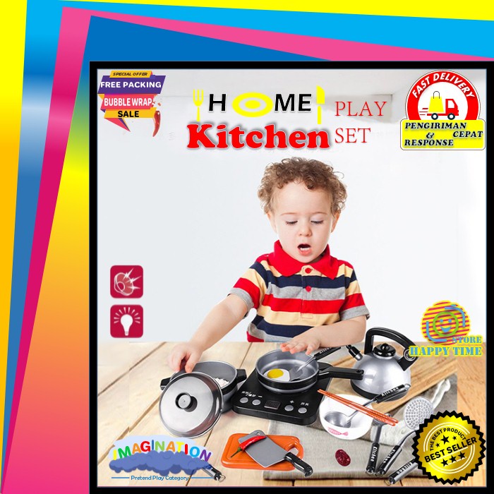 Mainan Memasak Dapur Plastik Anak-Anak Alat Dapur Simulasi Home Kitchen Play Set Mainan Rumah Bermai