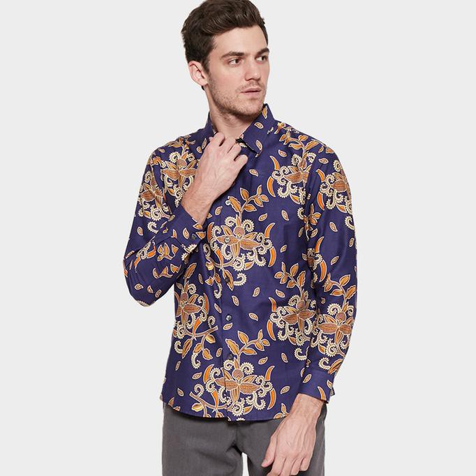 Odza Classic Kemeja Batik Garuda Awan Biru - Biru, M