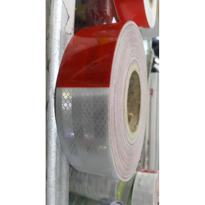 

TERMURAH ! Stiker/Sticker Reflective / Scotlight Merah Putih Prismatic (45 meter)