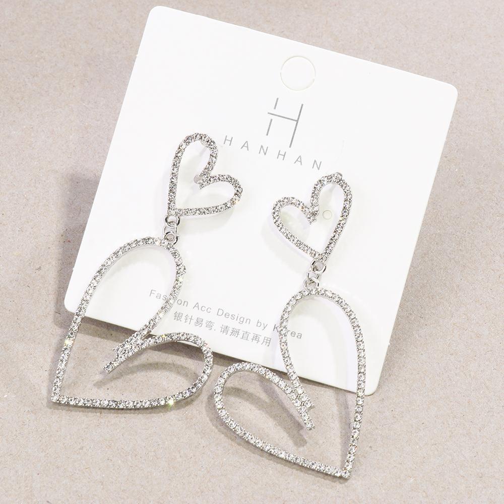 Lily Hoop Earrings Fashion Wanita Perhiasan Ear Studs Double Heart