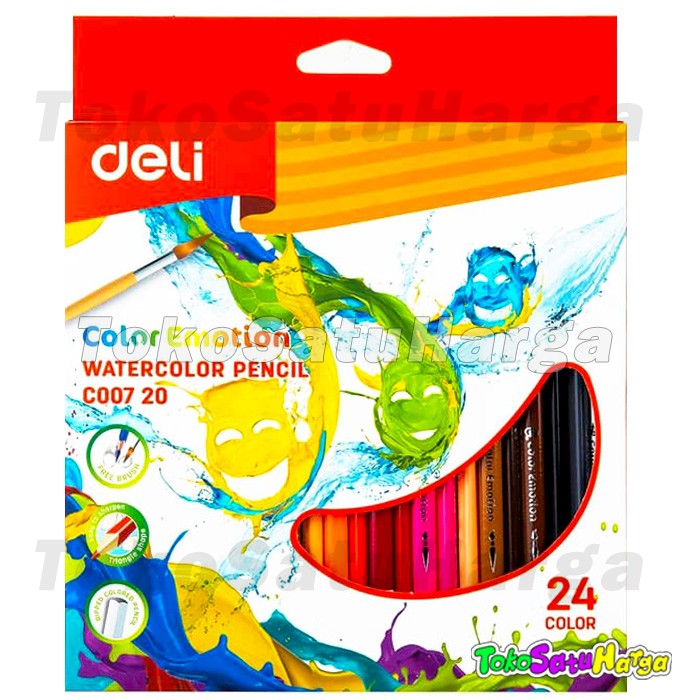 

DELI C00720 Pensil Warna 24 pc Alat Lukis Bisa Pakai Air Non Toxic