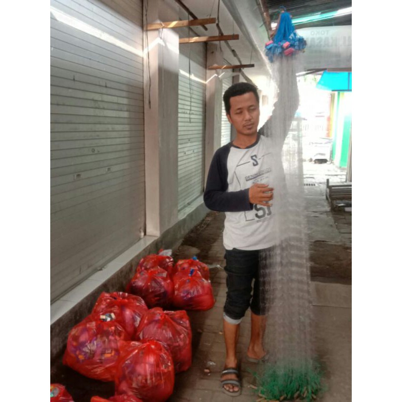 Jaring ikan siap pakai senar 0.20 lubang 4 jari