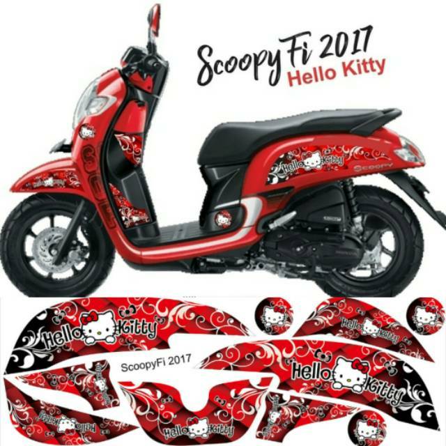 Stiker Scoopy Fi Esp 2017 Kitty Merah Shopee Indonesia