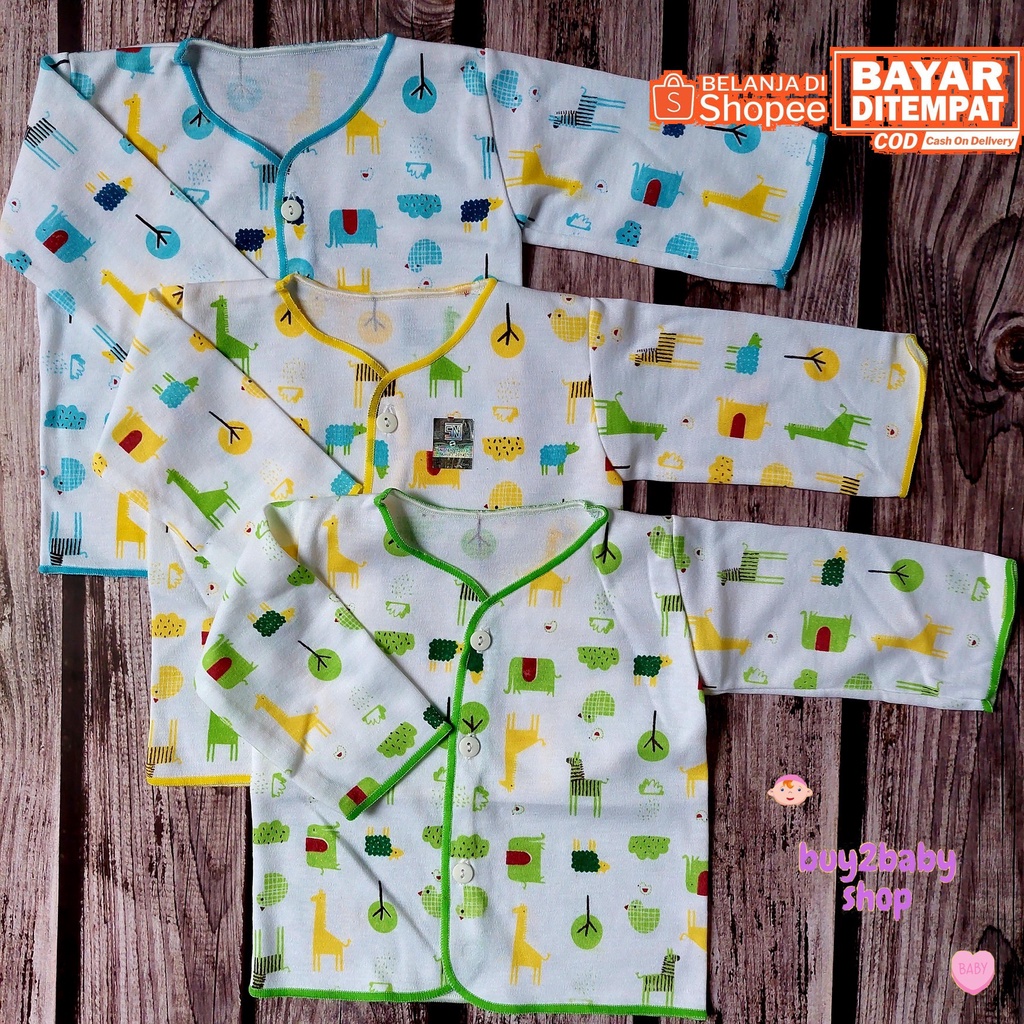 Piyama lengan panjang bayi Shankusen motif Animal Series isi 3 PCS