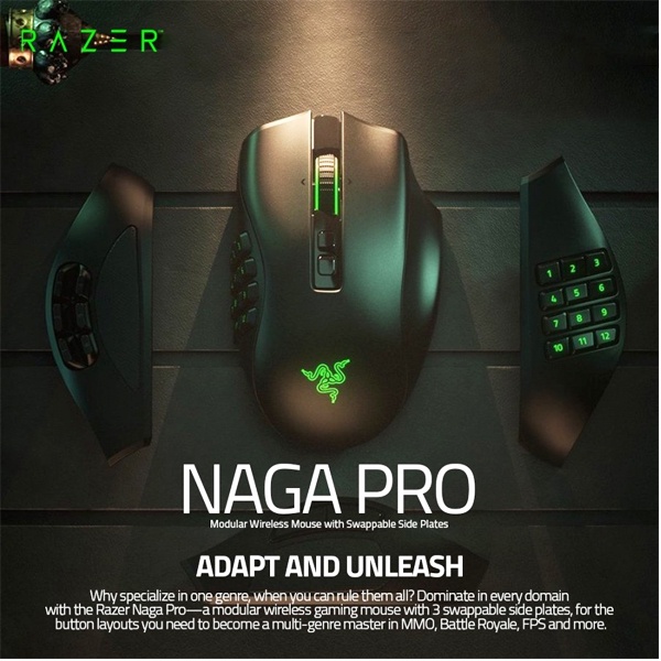 Mouse Gaming Wireless Razer Naga Pro