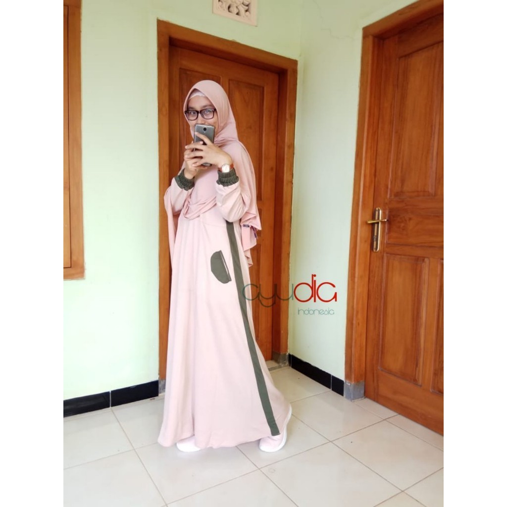 DINAR DRESS AYUDIA INDONESIA BAHAN KAOS ADEM GAMIS OLAH RAGA DAILY CASUAL BABY TERRY BEST SELLER