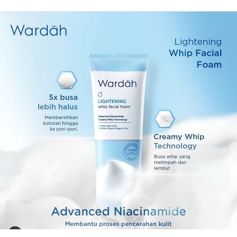 Wardah Lightening Whip Facial Foam - Pembersih Wajah (Kulit Berminyak)