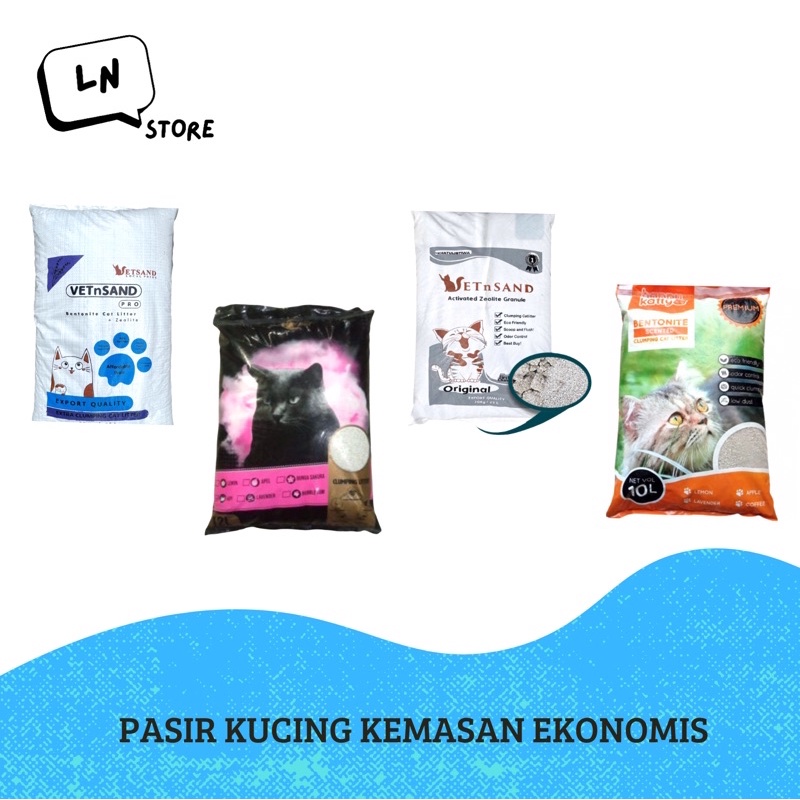 Aneka Pasir Kucing Kemasan Ekonomis Harga Terjangkau