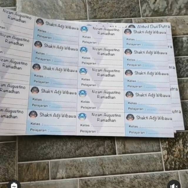 

Stiker nama buku kelas pelajaran sekolah anak motif superhero custom nama gambar tsum tsum awet