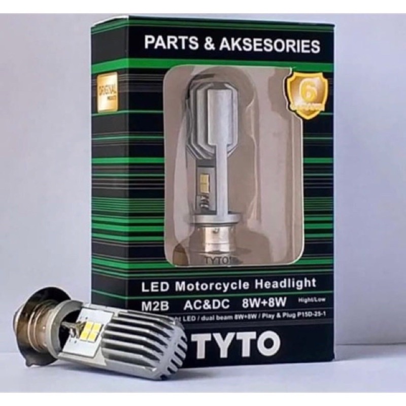 Lampu LED 2 SISI MOTOR ORIGINAL TYTO M2B H6 AC/DC 8WATT+8WATT