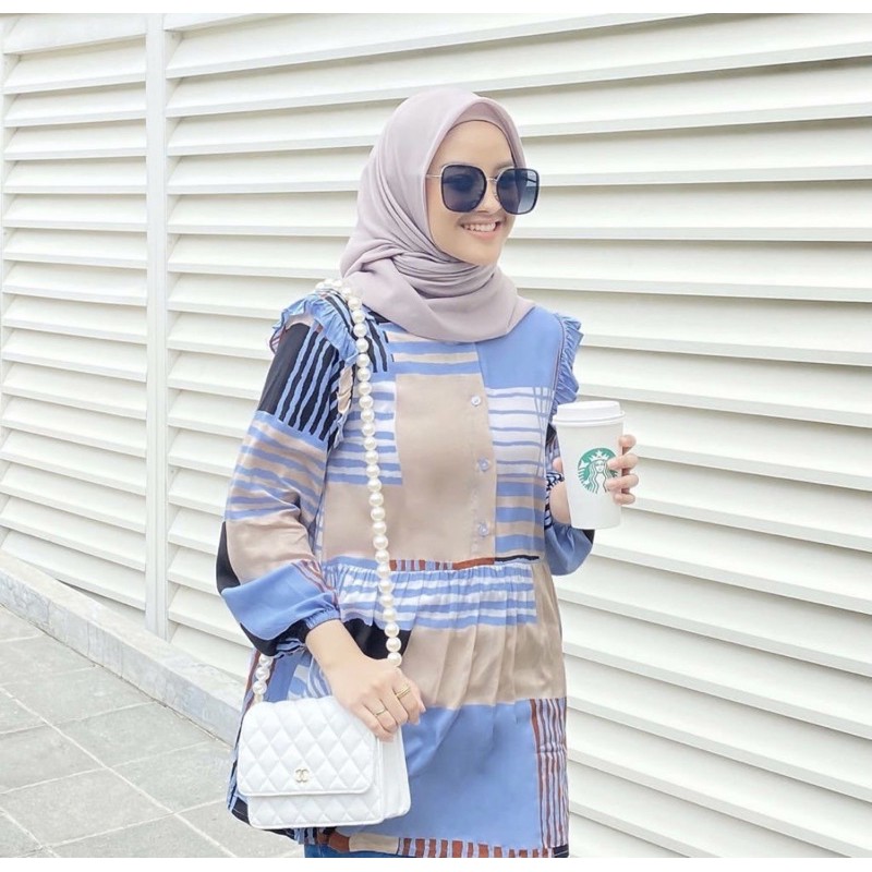 DORIS BLOUSE MIAMI SIZE M L, TWEED BLOUSE SALEM M BLACK L, ZOEY BLOUSE TERRACOTA S BY VANILLA HIJAB