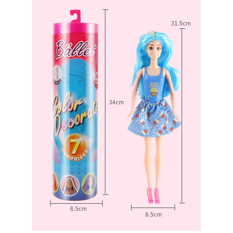 Boneka Barbie Color Reveal Dengan 7kejutan: Water Reveals Tampilan Boneka &amp; Menciptakan Perubahan Warna Di Wajah &amp; Rambut Mainan Rumah Bermain Bayi Hadiah Ulang Tahun