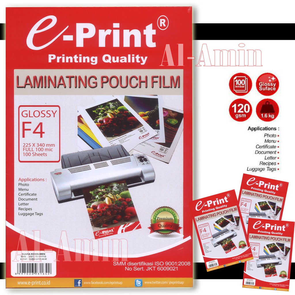 

Plastik laminating E-print 100 micron - 100sheet