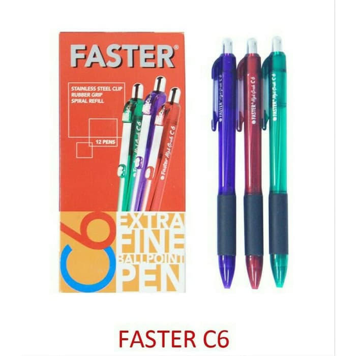 

PULPEN FASTER C-6 CLICK (CETREK)|ALAT TULIS|PEN|PENA|STATIONERY|ATK