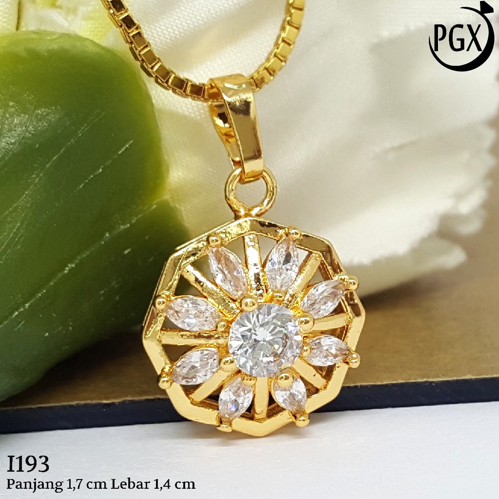 PGX Liontin Kalung Xuping Wanita Perhiasan Lapis Emas Aksesoris Fashion - I193