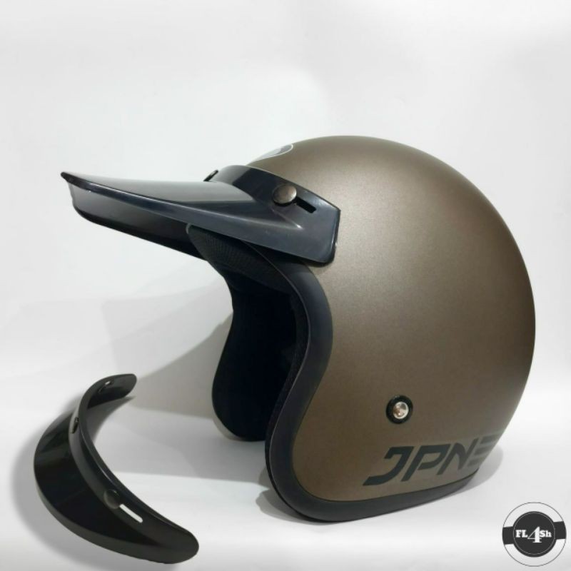 HELM JPN Dewasa Pet panjang | Pendek abu granito doff
